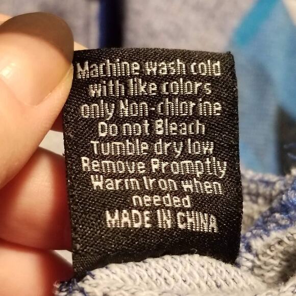 Beautiful Giant Full Zip Hoodie Size S Blue Heather Triangle Print Gorpcore Work - Picture 5 of 9